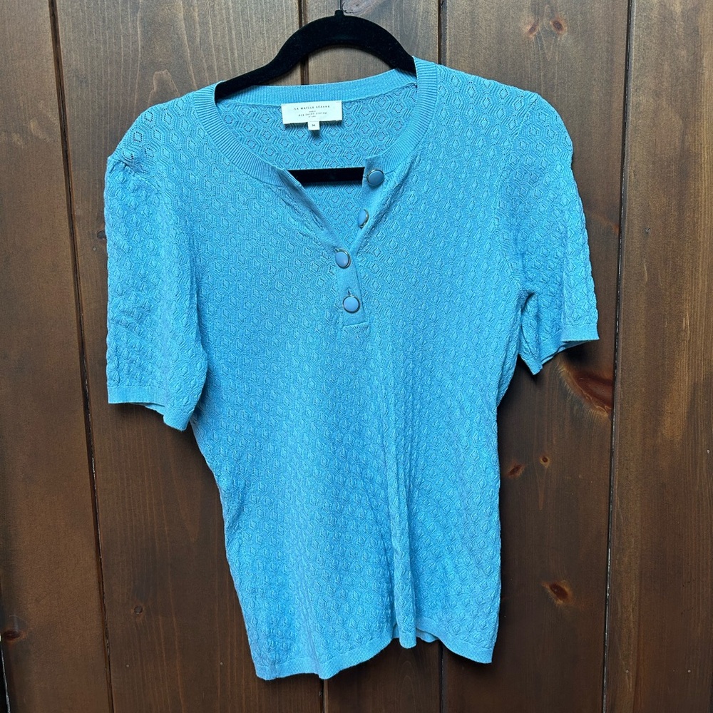 Sézane Knit Blue Top